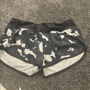 Champion Black and Gray Athletic Shorts Bold Camo Design